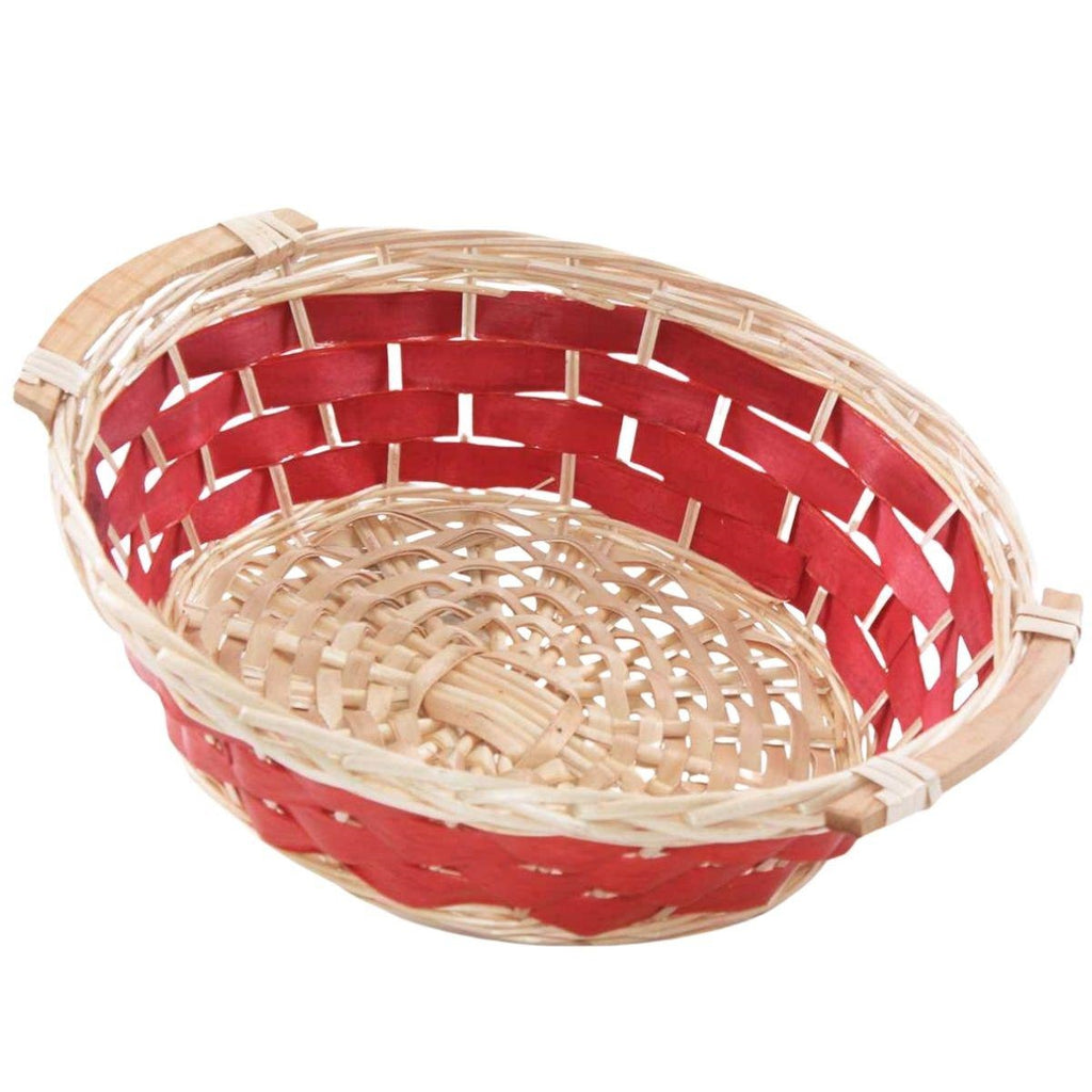 Cesto in vimini con manici, Ø40H12,5 cm (kit da 5)