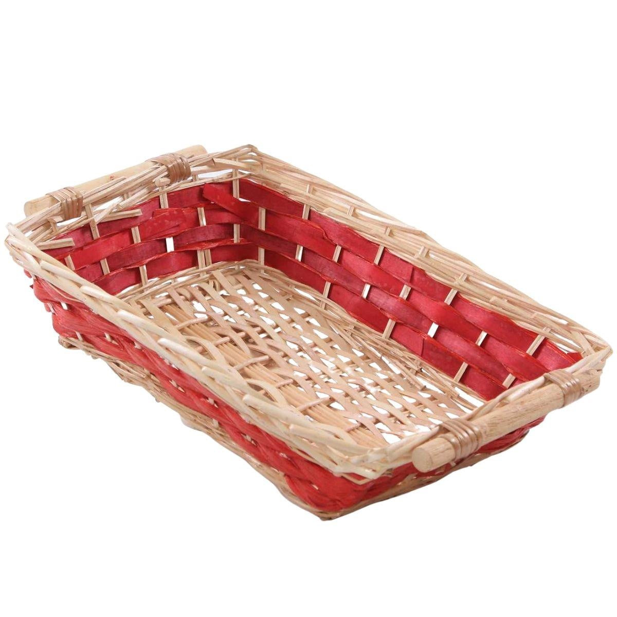 Cesto rettangolare in vimini rosso, 49x34x12 cm (kit da 5)