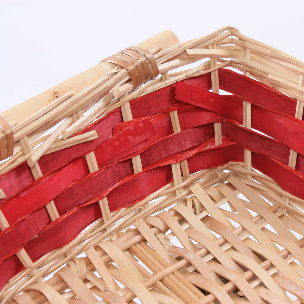 Cesto rettangolare in vimini rosso, 49x34x12 cm (kit da 5)