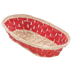 Cesto ovale in vimini con manici, 47x28x12 cm (kit da 5)