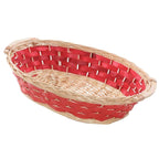Cesto ovale in vimini naturale con manici, 65x48x16 cm (kit da 3)