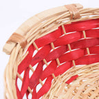 Cesto ovale in vimini naturale con manici, 65x48x16 cm (kit da 3)
