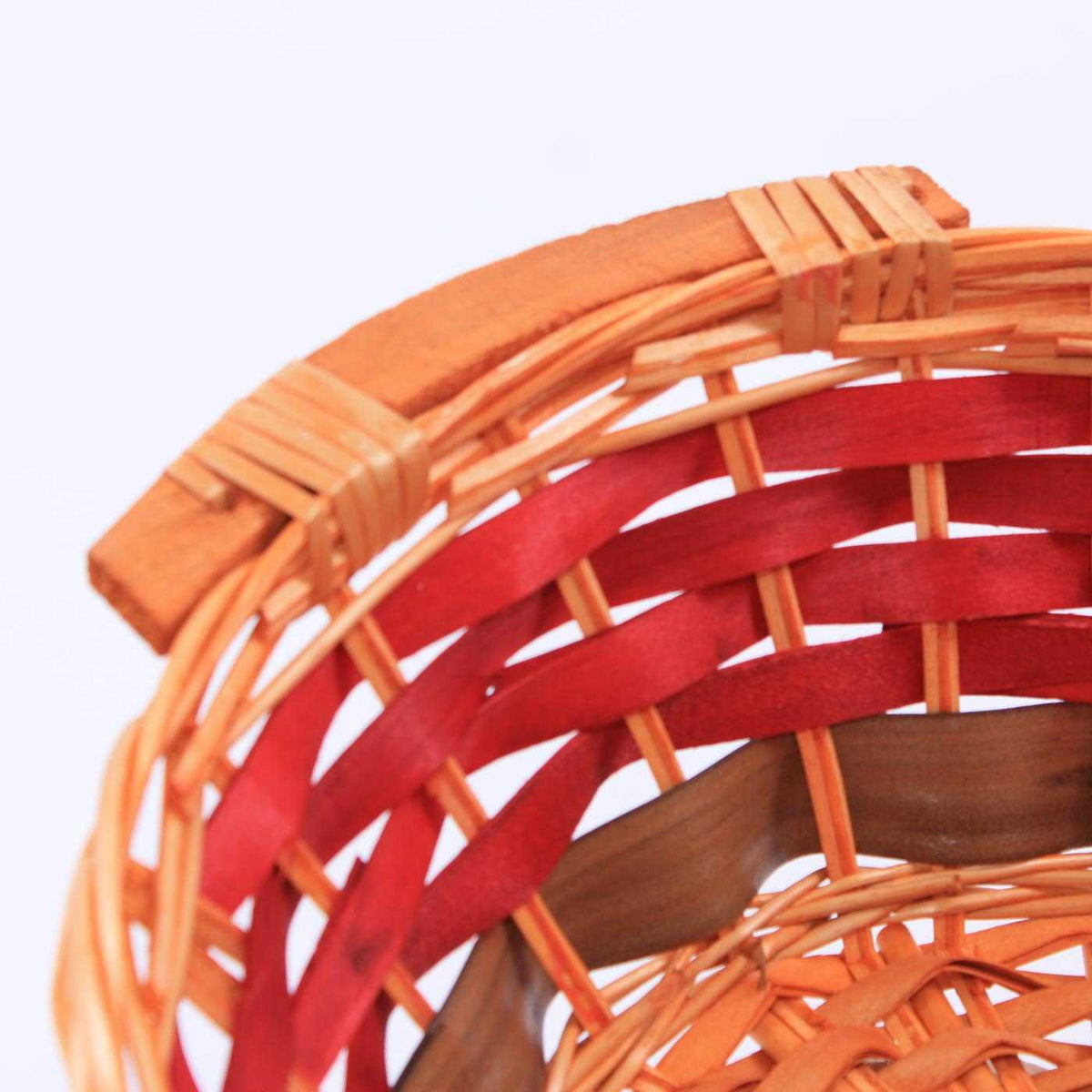 Cesto ovale in vimini rosso con manici, 52x39H13 cm (kit da 5)