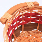 Cesto in vimini rosso con manici, 41x28x10 cm (kit da 10)