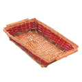 Cesto rettangolare in vimini miele con manici, 54x38H13 cm (kit da 5)