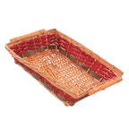 Cesto rettangolare in vimini miele con manici, 54x38H13 cm (kit da 5)