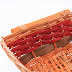 Cesto rettangolare in vimini miele con manici, 54x38H13 cm (kit da 5)
