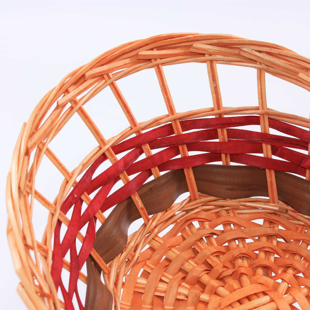 Cesto traforato in vimini rosso, 51x36x17 cm (kit da 5)