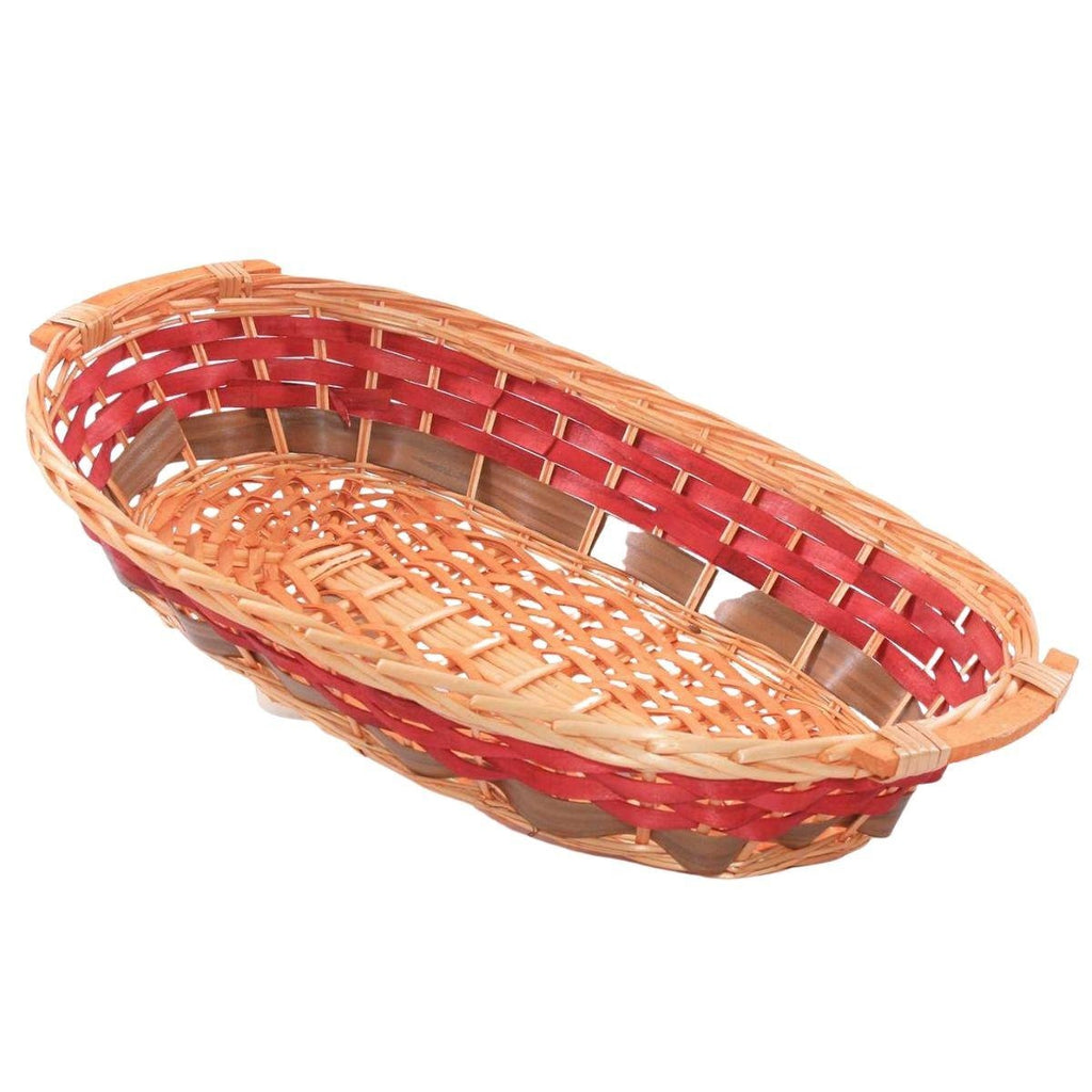 Cesto ovale in vimini con manici, 69x40H13 cm (kit da 3)