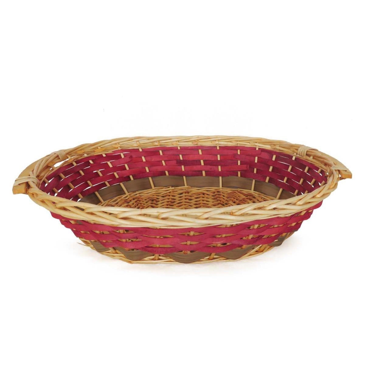 Cesto ovale in vimini con manici, 65x48x16 cm