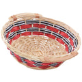 Cesto rotondo in vimini decorato con manici, Ø40H12,5 cm (kit da 5)