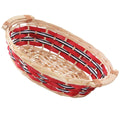 Cesto ovale in vimini rosso con manici, 41x28H10 cm (kit da 10)