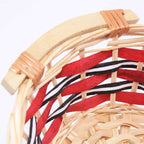 Cesto ovale in vimini rosso con manici, 41x28H10 cm (kit da 10)