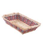 Cesto rettangolare in vimini decorato, 54x38x13 cm (kit da 5)