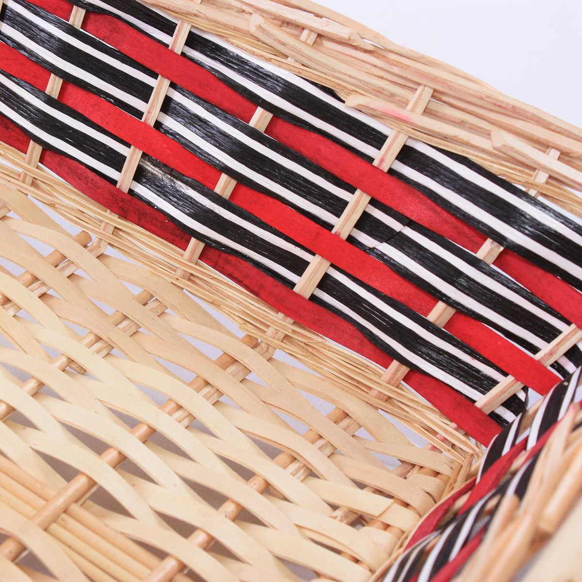 Cesto rettangolare in vimini decorato, 54x38x13 cm (kit da 5)