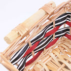 Cesto rettangolare in vimini decorato, 39x27H10 cm (kit da 10)