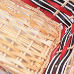 Cesto rettangolare in vimini decorato, 39x27H10 cm (kit da 10)