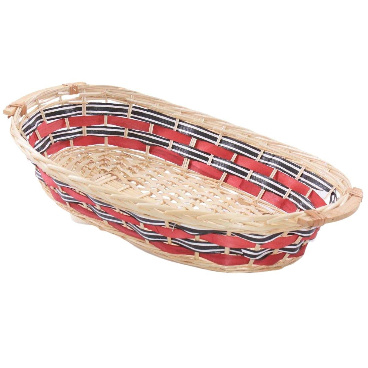 Cesto ovale in vimini con manici, 69x40x13 cm (kit da 3)