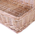Cesto a vaschetta in vimini bianco, 40x30x10 cm