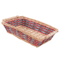 Cesto rettangolare in vimini con manici, 61x44H15 cm (kit da 3)