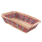 Cesto rettangolare in vimini con manici, 61x44H15 cm (kit da 3)