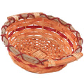 Cesto rotondo in vimini miele decorato, Ø32H10 cm (kit da 10)