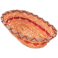 Cesto ovale in vimini miele e rosso, 48x29H12 cm (kit da 5)