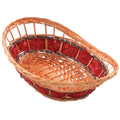 Cesto ovale in vimini traforato rosso, 51x36H12/17 cm (kit da 5)