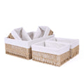 Cesto in carta grigia foderato, 40x30H16, 25x17H13 e 21x13H11 cm