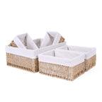 Cesto in carta grigia foderato, 40x30H16, 25x17H13 e 21x13H11 cm