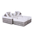 Cesti in carta beige foderati, 40x30x16, 25x17x13 e 21x13x11 cm