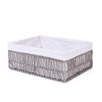 Cesti in carta beige foderati, 40x30x16, 25x17x13 e 21x13x11 cm