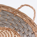 Cesto vaglio da confezionamento in vimini grigio, Ø42x16 cm (kit da 3)