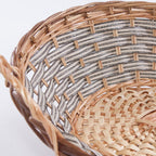 Cesto vaglio da confezionamento in vimini grigio, Ø42x16 cm (kit da 3)