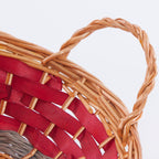 Cesto vaglio in vimini rosso e grigio, Ø36H15 cm (kit da 5)