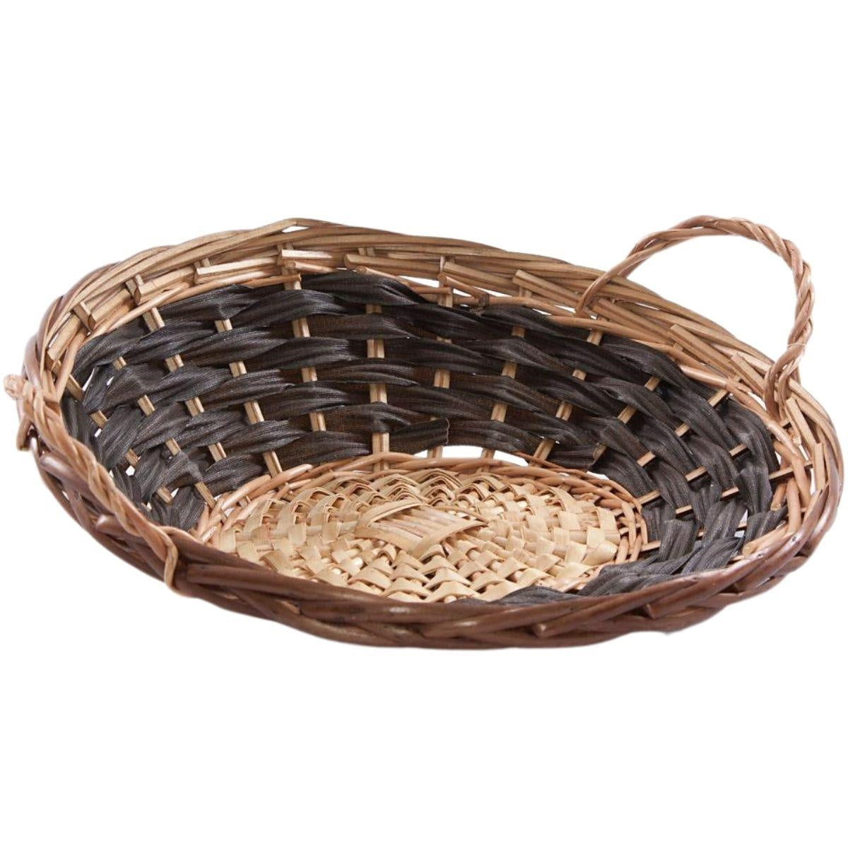 Cesto vaglio da confezionamento in vimini marrone, Ø36H15 cm (kit da 5)