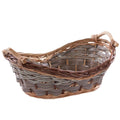 Cesto svasato in vimini con manici in legno, 48x31x17 cm (kit da 5)