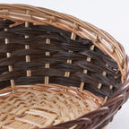 Cesto ovale in vimini con frontale ribassato, 45x35H10-19 cm (kit da 5)