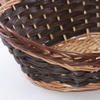 Cesto ovale in vimini con frontale ribassato, 45x35H10-19 cm (kit da 5)