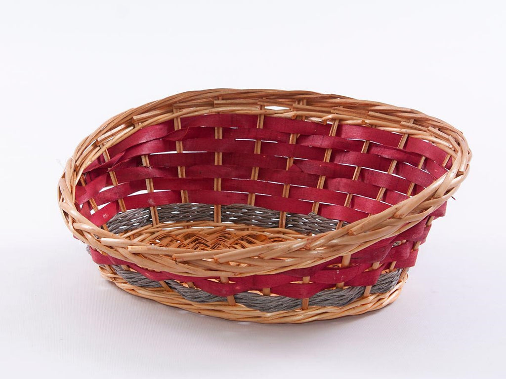 Cesto espositore ovale in vimini, 40x30H16 cm (kit da 5)