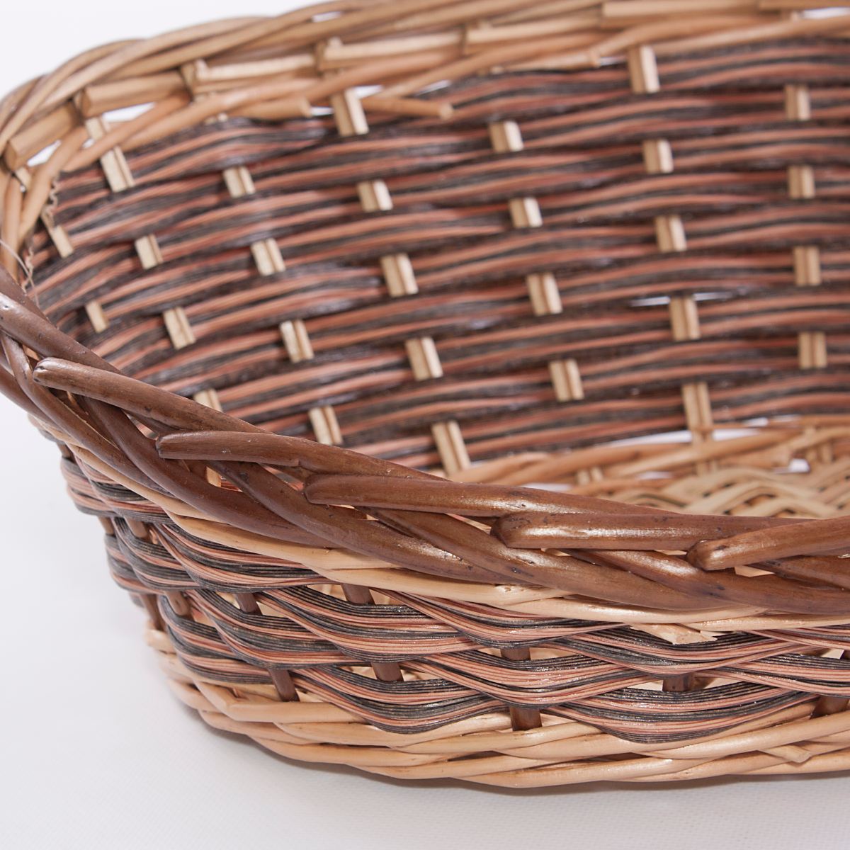Cesto espositore ovale in vimini, 40x30H16 cm (kit da 5)