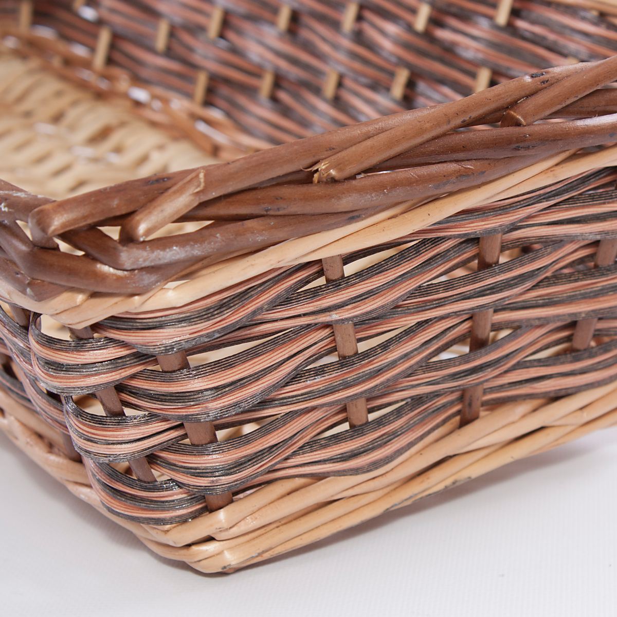 Cesto rettangolare allungato in vimini, 53x25H12 cm (kit da 5)