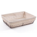 Cesto a rete in metallo con fodera in cotone, 39x29H10 cm (kit da 3)