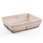 Cesto a rete in metallo con fodera in cotone, 39x29H10 cm (kit da 3)