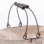 Cesto ovale a rete in metallo con fodera, 27x18H12 cm (kit da 3)