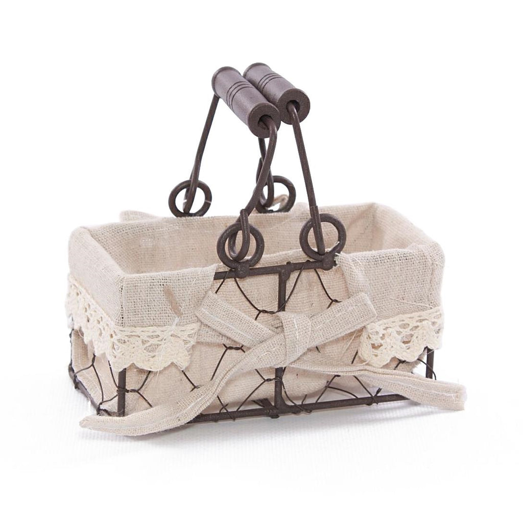 Cesto a rete in metallo con fodera, 13x7x6 cm (kit da 5)