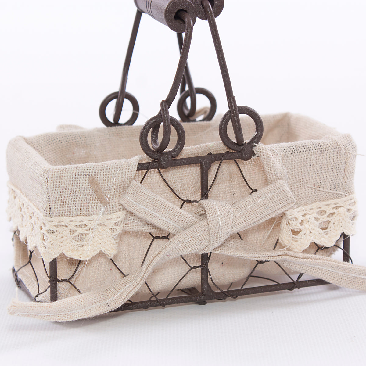 Cesto a rete in metallo con fodera, 13x7x6 cm (kit da 5)