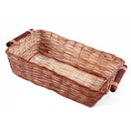 Cesto rettangolare in vimini marrone con manici, 49/45x34H12 cm (kit da 5)