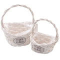 Cesti in vimini bianco, set di 2, Ø25H28 cm