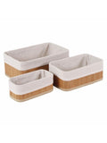 Vaschetta rattangolare in bambù in set di 3, 29X20H12 cm